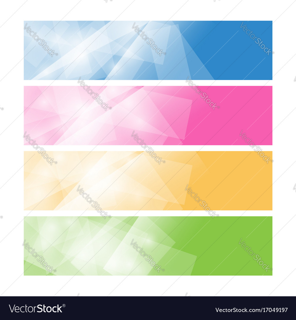 Set of colorful polygonal banners