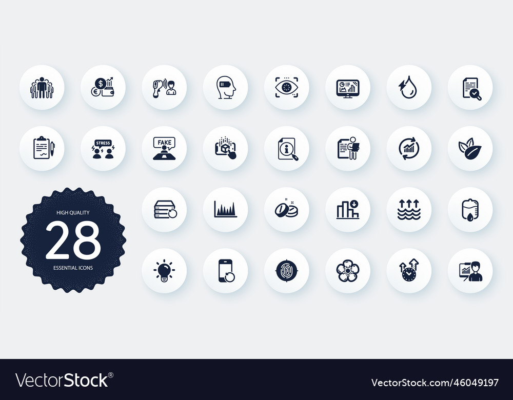 Set of science icons such as group difficult vector image Set of science icons such as group difficult