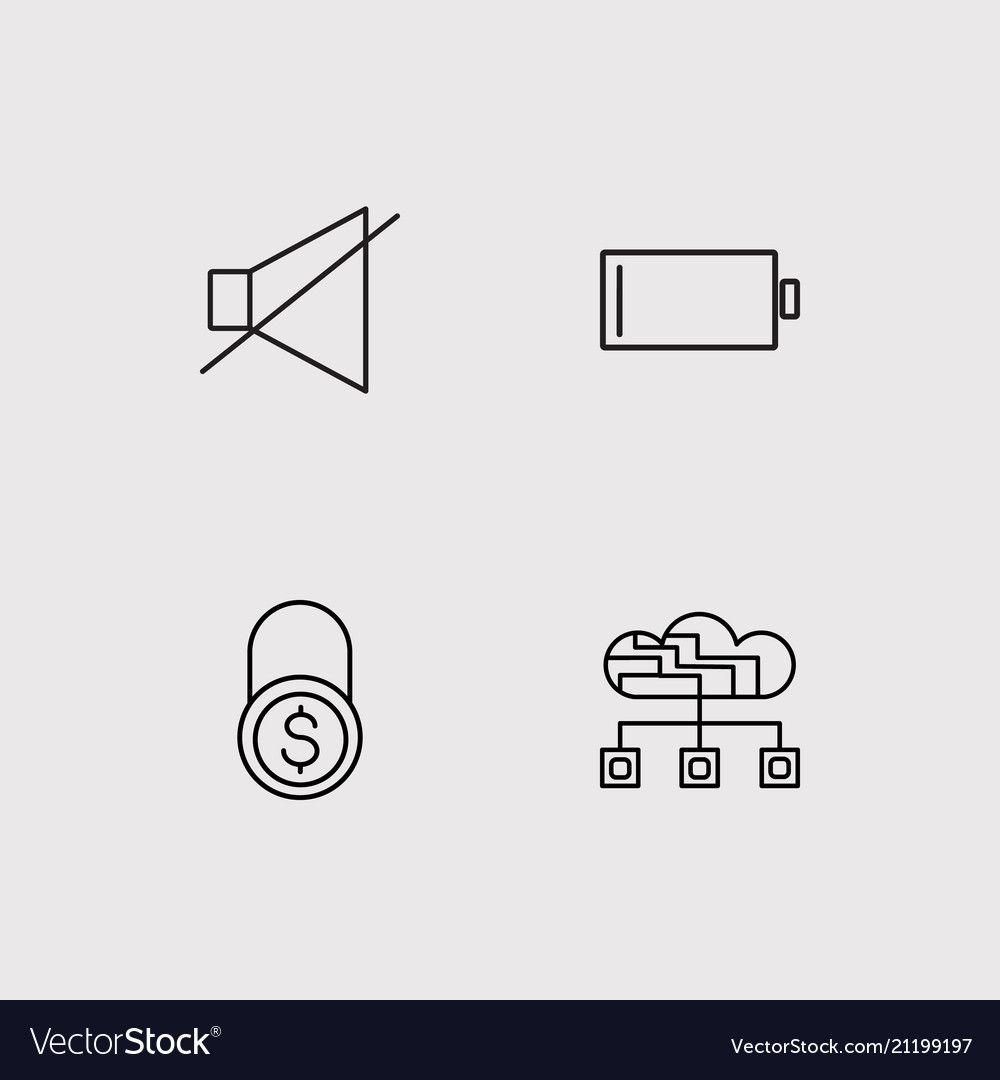 Web simple linear icons set outlined