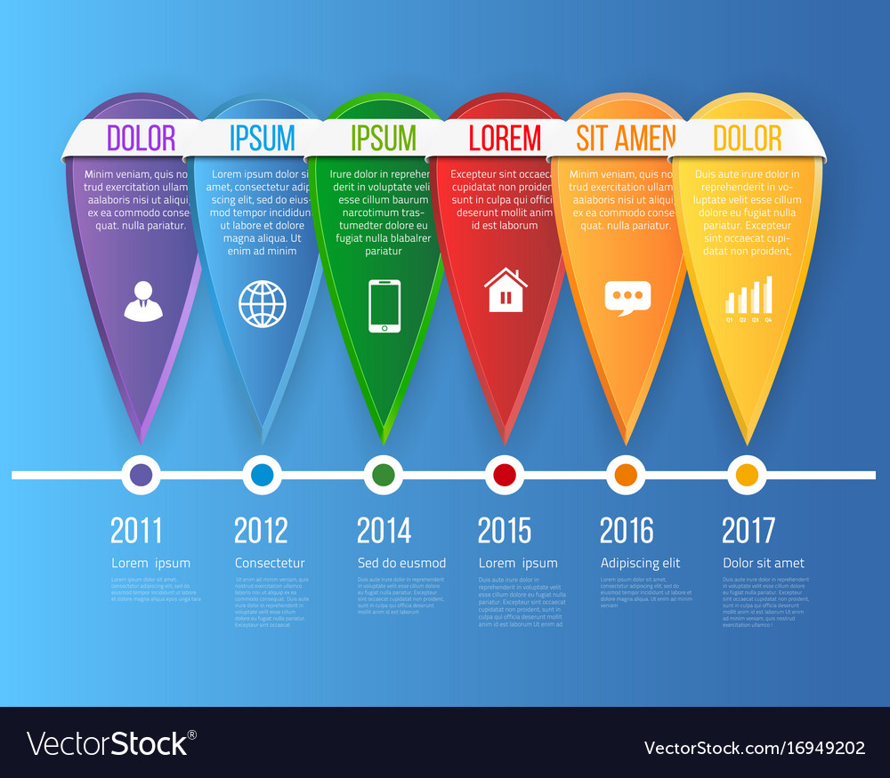 Business template with 6 options steps Royalty Free Vector