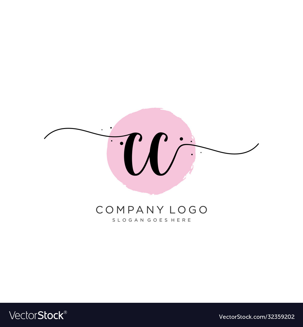 Cc initial handwriting logo design