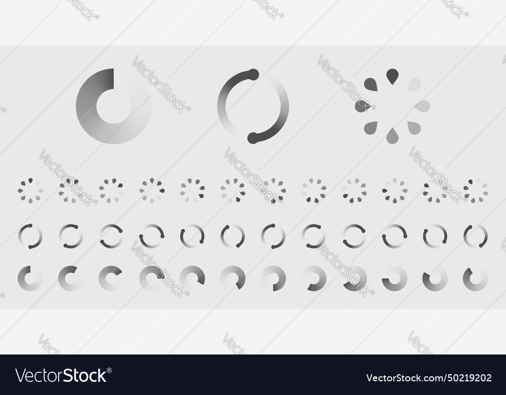 Circular loading buffering icons set vector image Circular loading buffering icons set