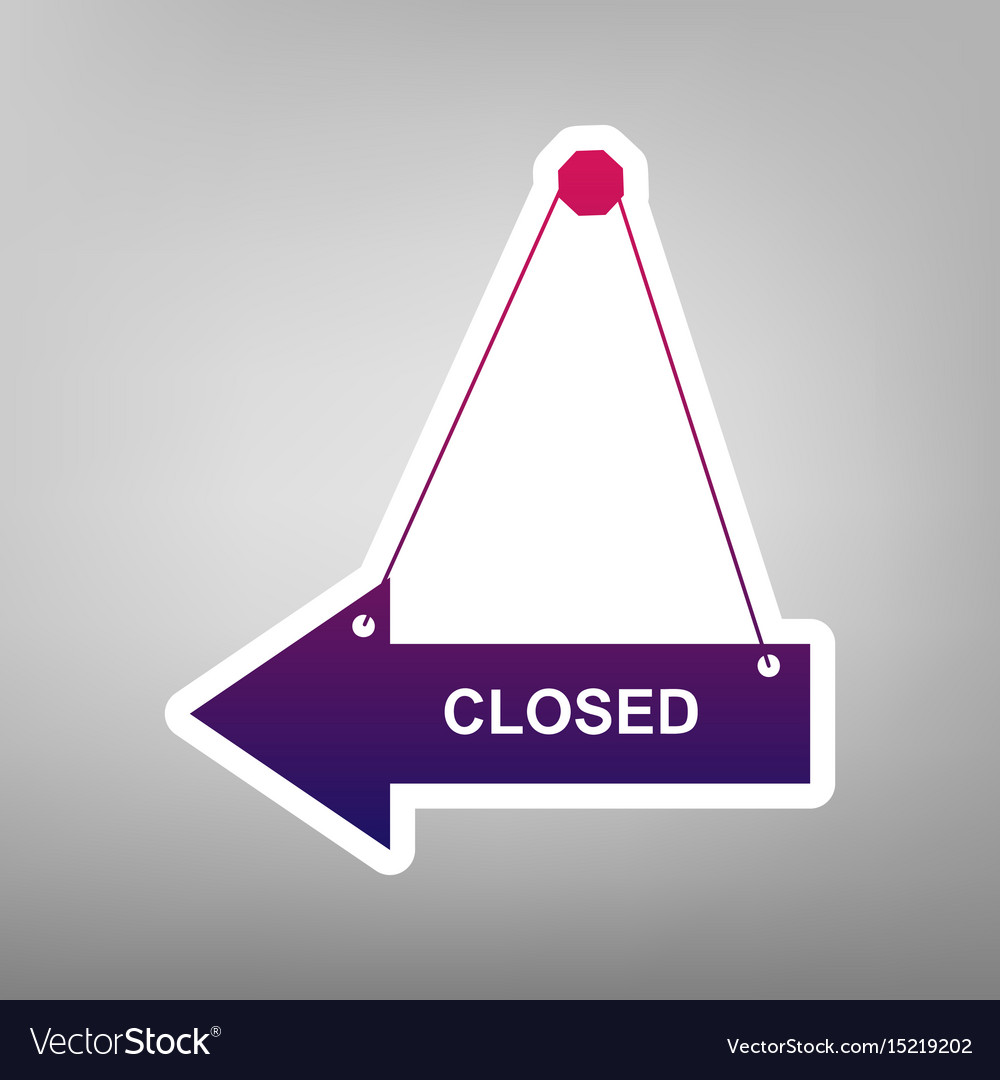 Closed sign purple gradient