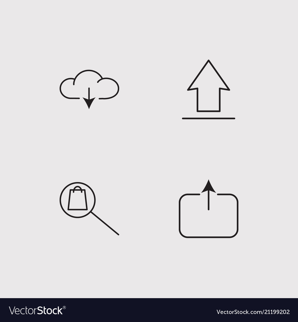 Data analytics simple linear icons set outlined