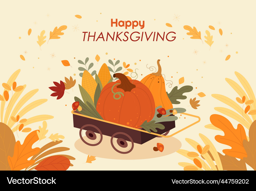Flat thanksgiving Royalty Free Vector Image - VectorStock