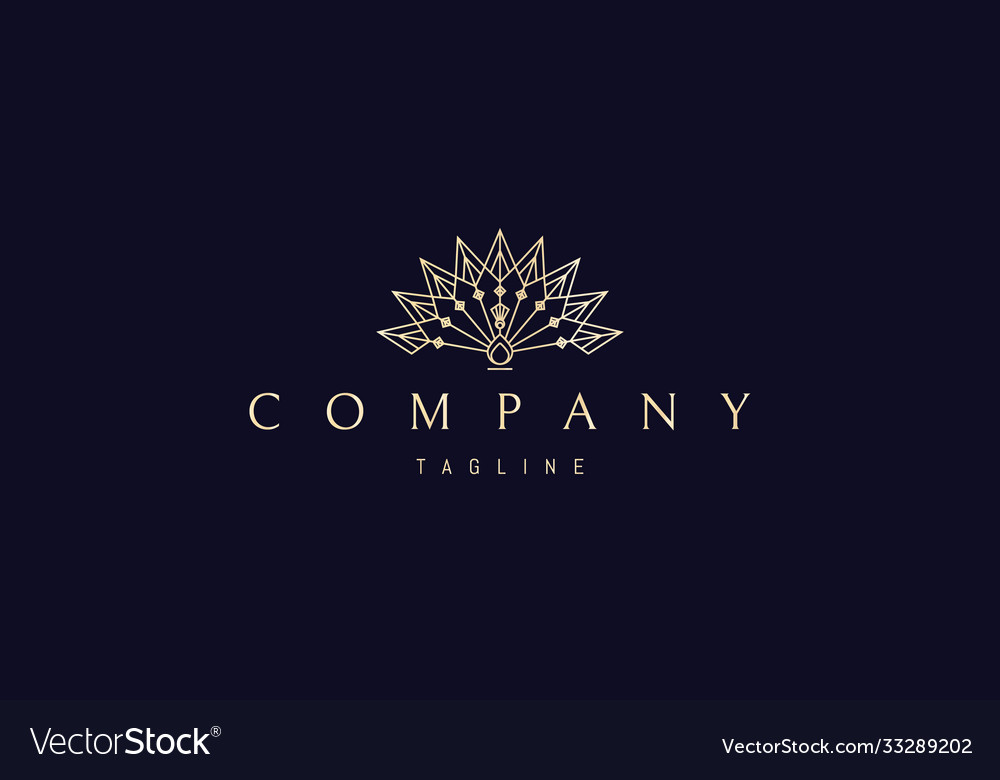 Golden logo on which an abstract image Royalty Free Vector