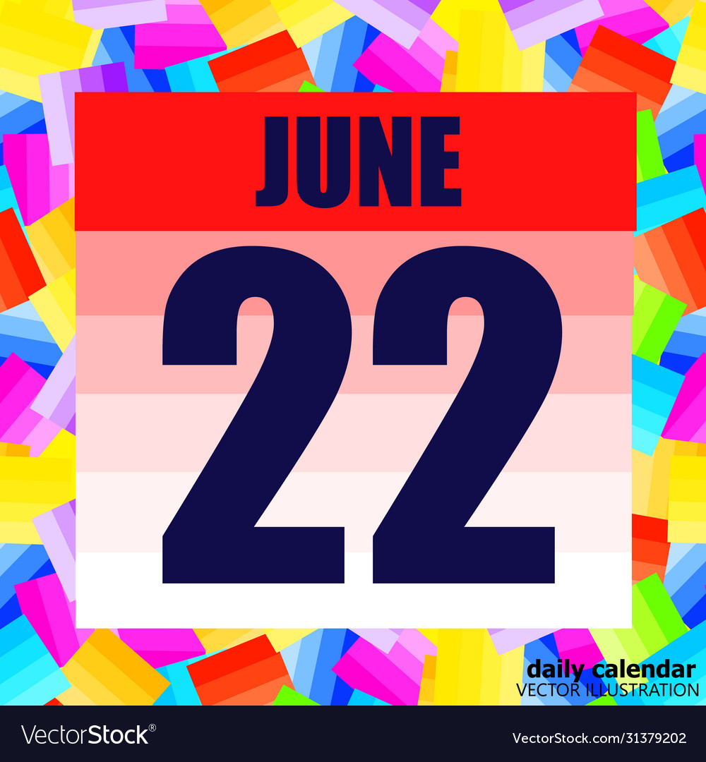 June 22 icon for planning important day banner Vector Image