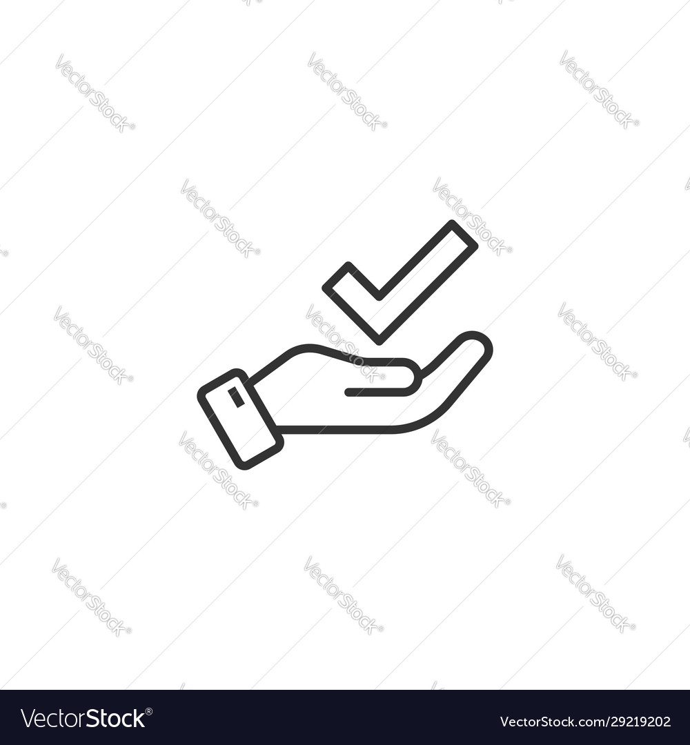 People hand with check mark icon in flat style Vector Image