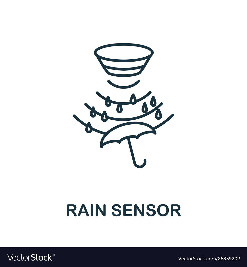 Rain sensor outline icon thin line style from
