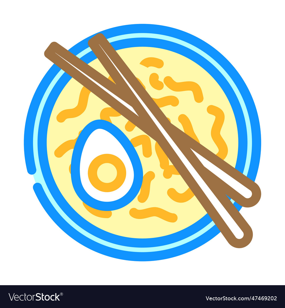 Ramen noodles japanese food color icon