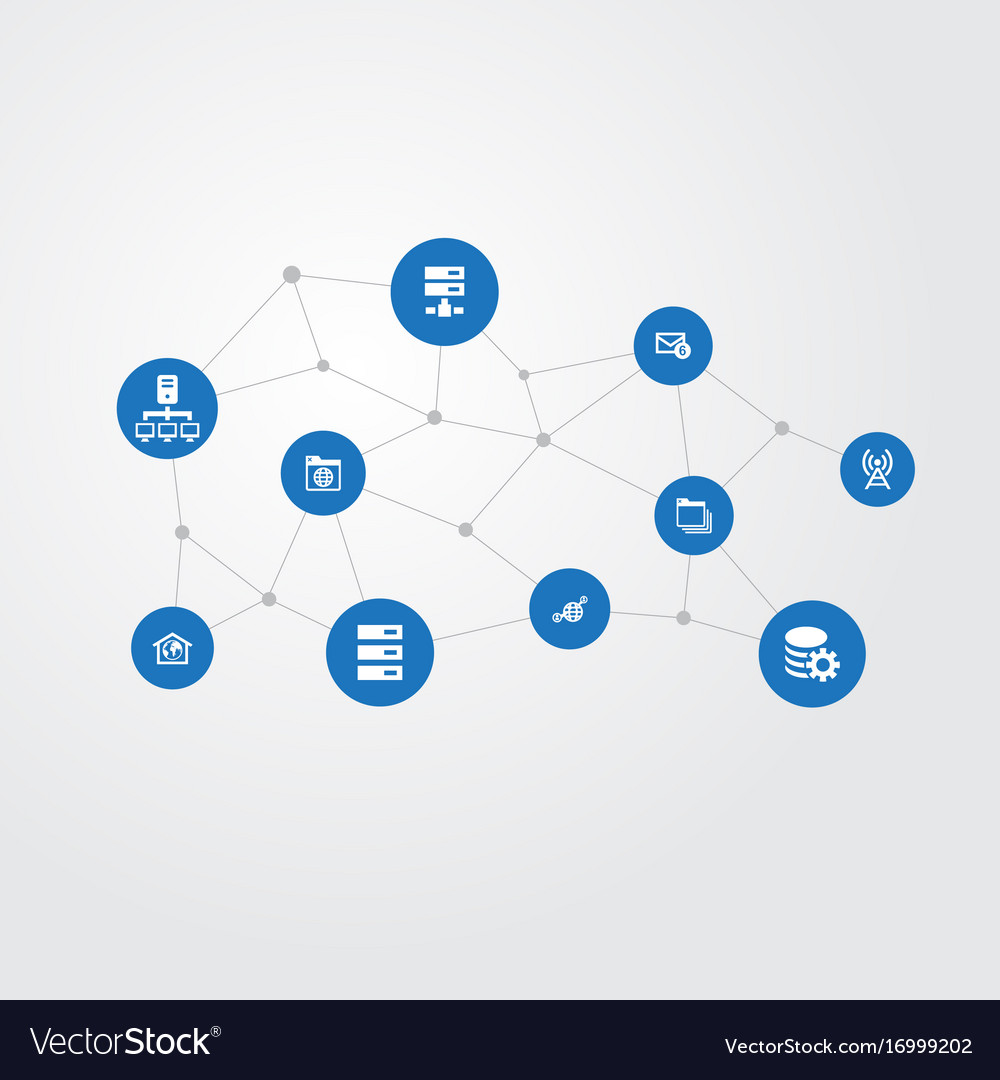 Set of simple network icons