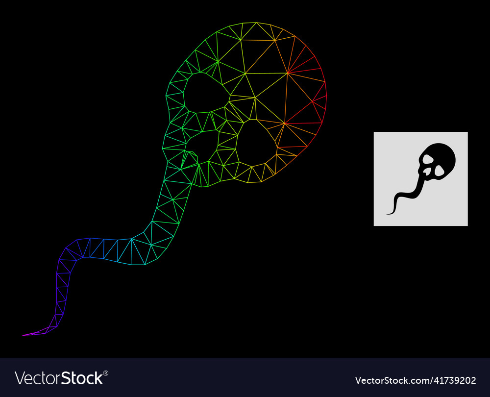 Spectral gradient polygonal net dead sperm icon
