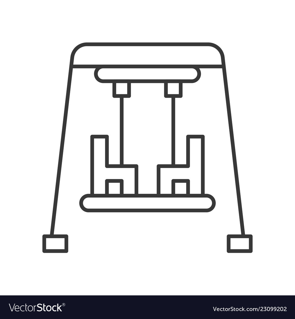 Swing-Symbol-Vergnügungspark im Zusammenhang mit Linienstil