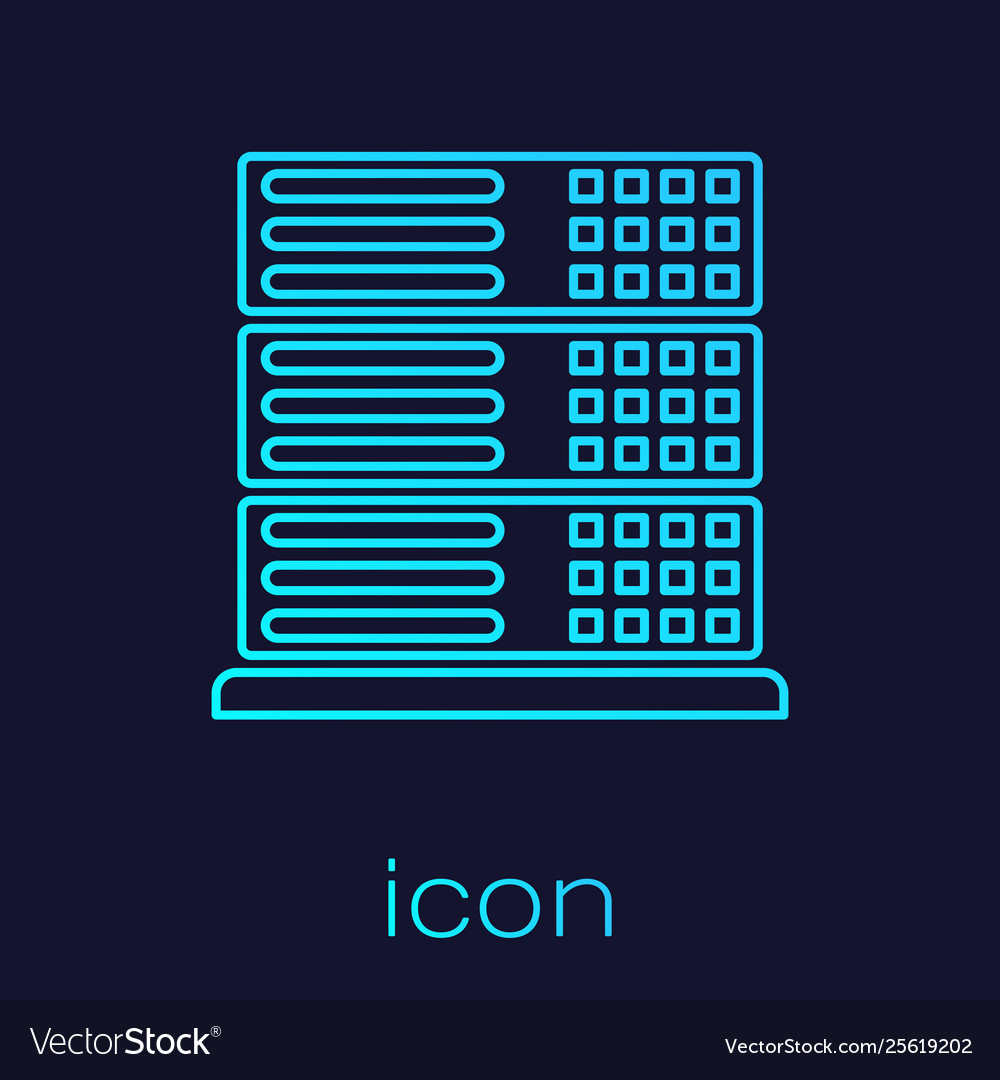 Turquoise Server Daten Web Hosting Line-Symbol vector image Turquoise Server Daten Web Hosting Line-Symbol