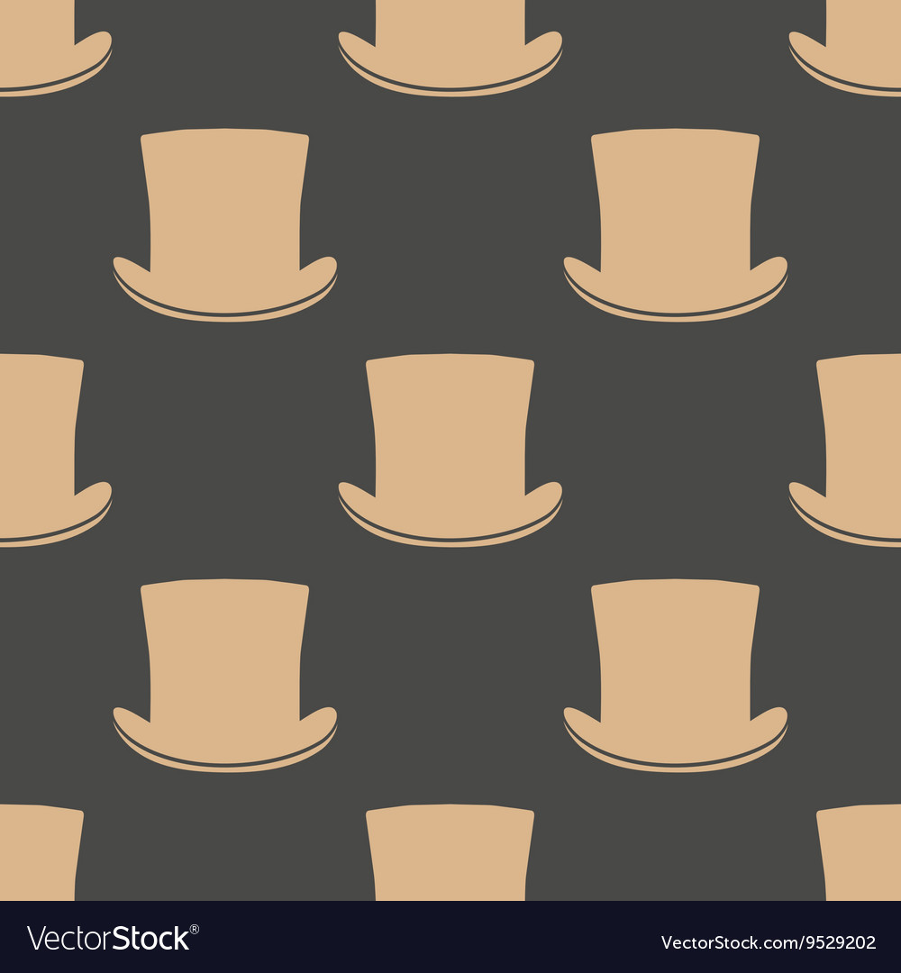 Vintage cylinder hat seamless pattern