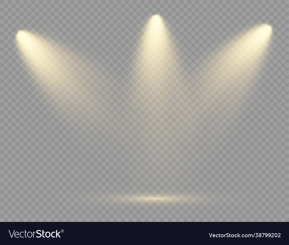 Yellow spotlight shines on stage Royalty Free Vector Image