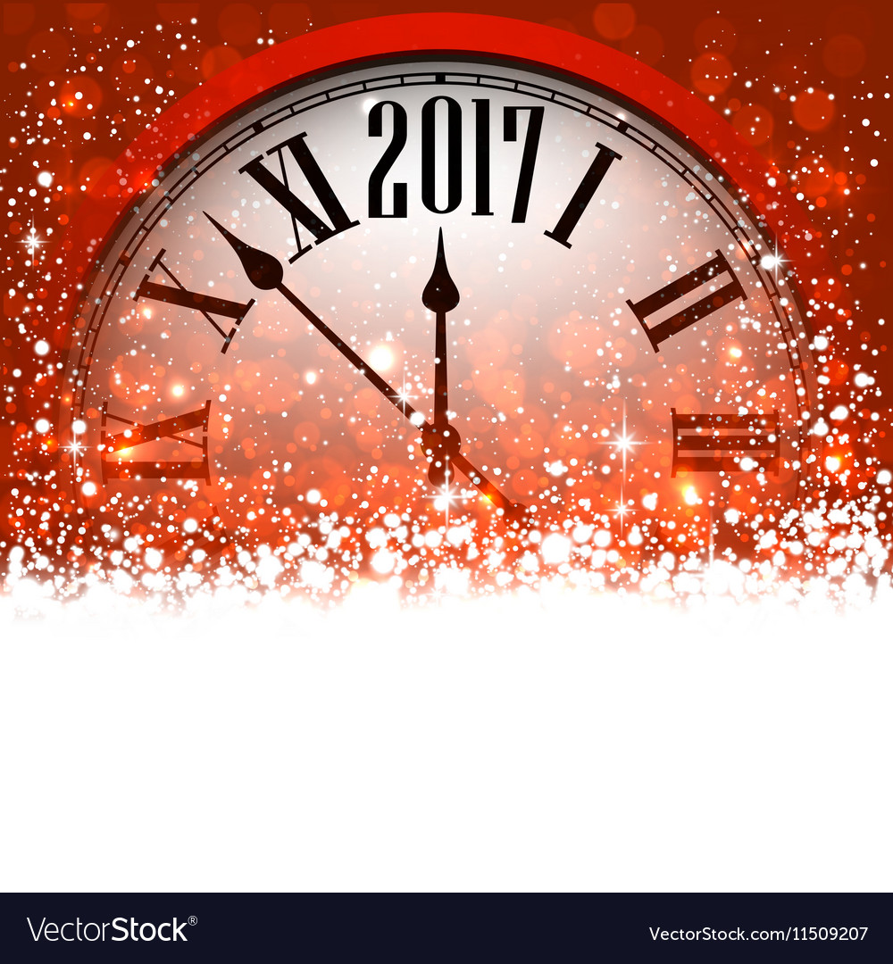 2017 new year background with clock