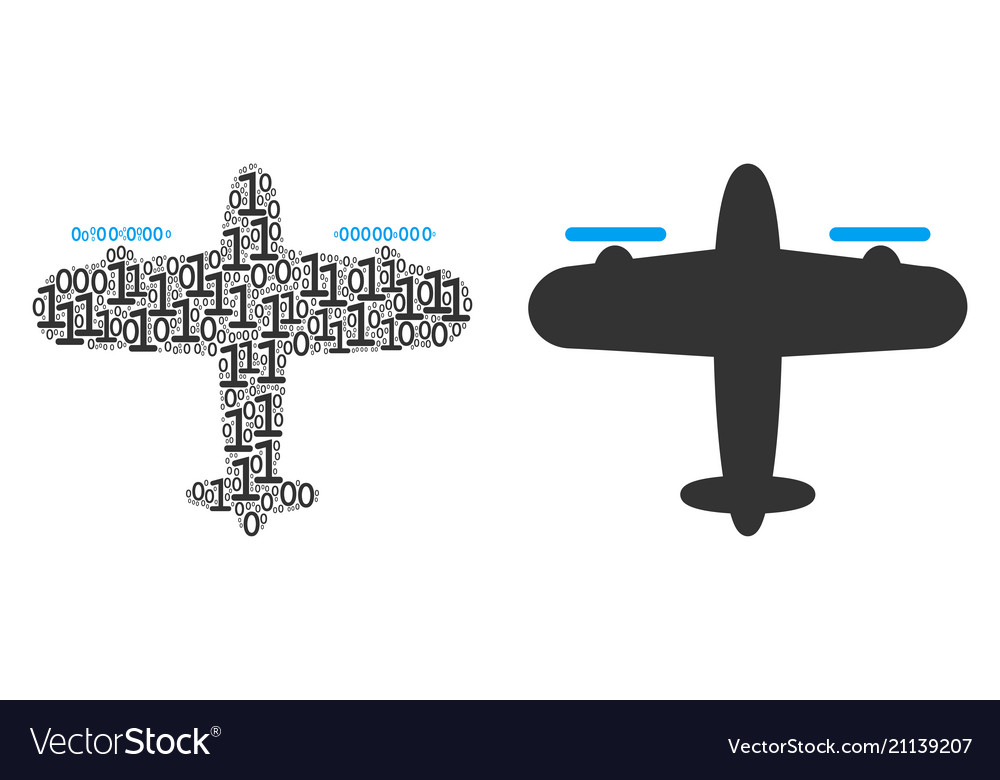 Aircraft mosaic of binary digits