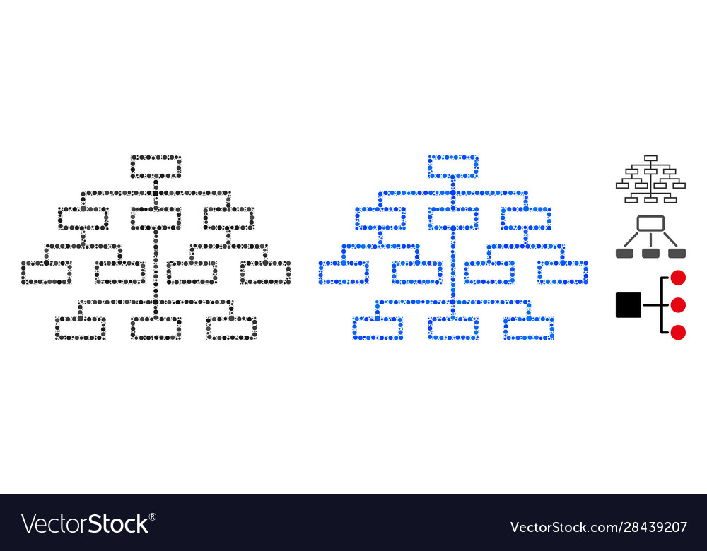 Algorithm tree composition icon round dots vector image Algorithm tree composition icon round dots