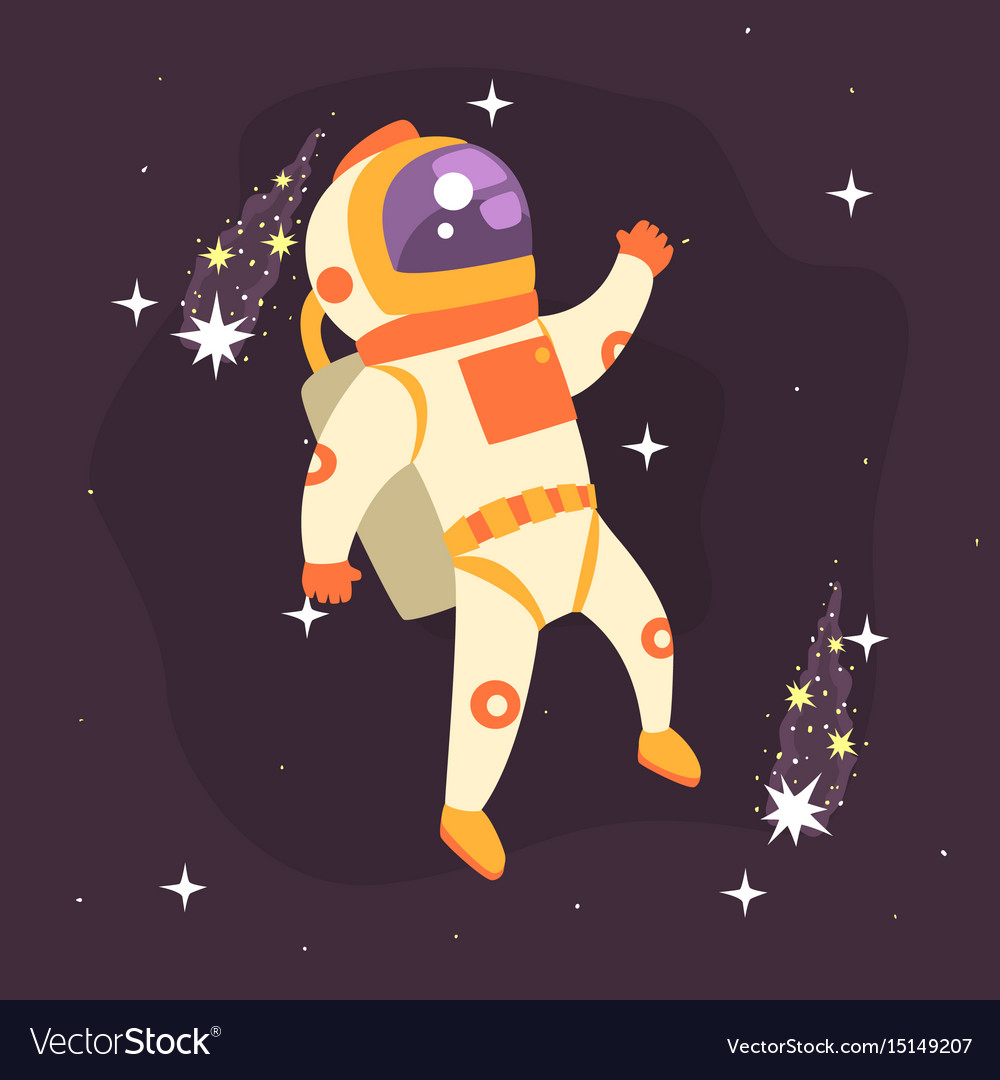 Astronaut working in outer space Royalty Free Vector Image