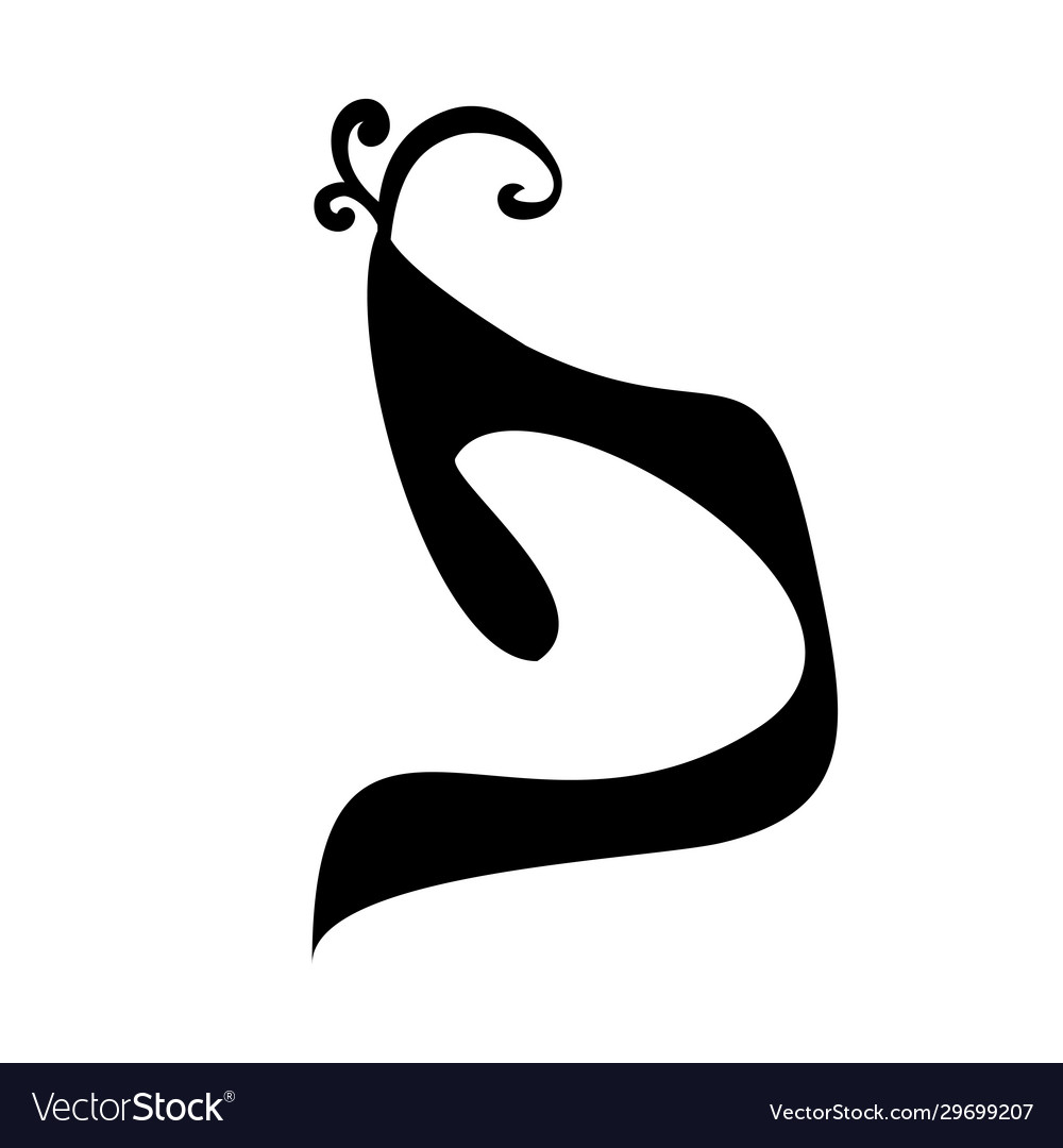 Calligraphic hebrew alphabet with crowns Vector Image