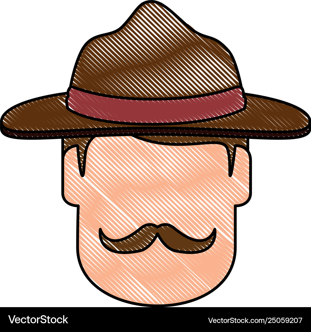 Canadian ranger head avatar character Royalty Free Vector