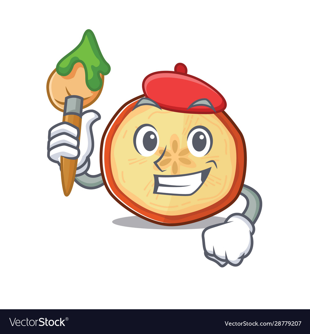 Cartoon character apple chips artist