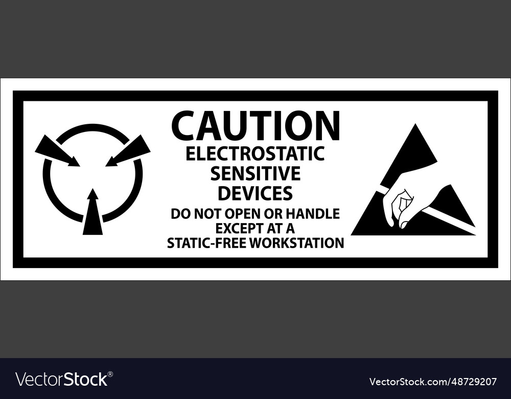 Caution electrostatic sensitive devices vector image Caution electrostatic sensitive devices