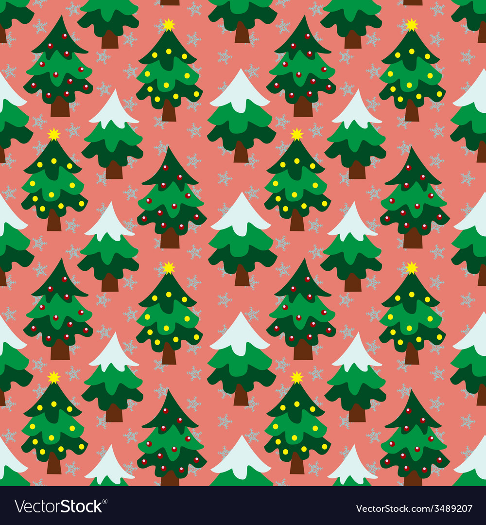 Christmas theme tree background seamless pattern