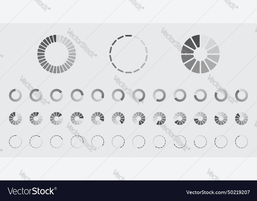 Circular loading buffering icons set vector image Circular loading buffering icons set