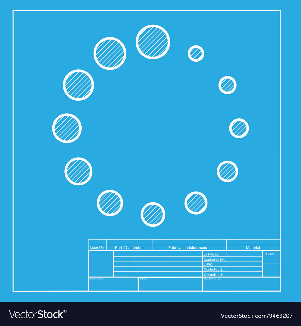 Circular loading sign white section of icon