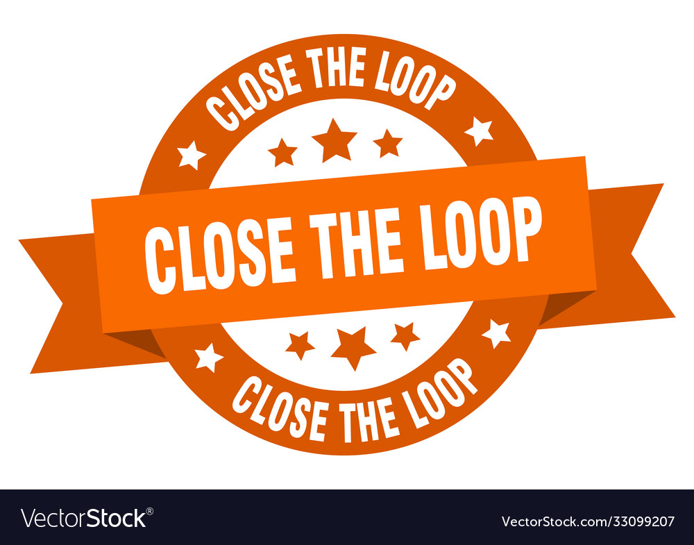 Close loop round ribbon isolated label