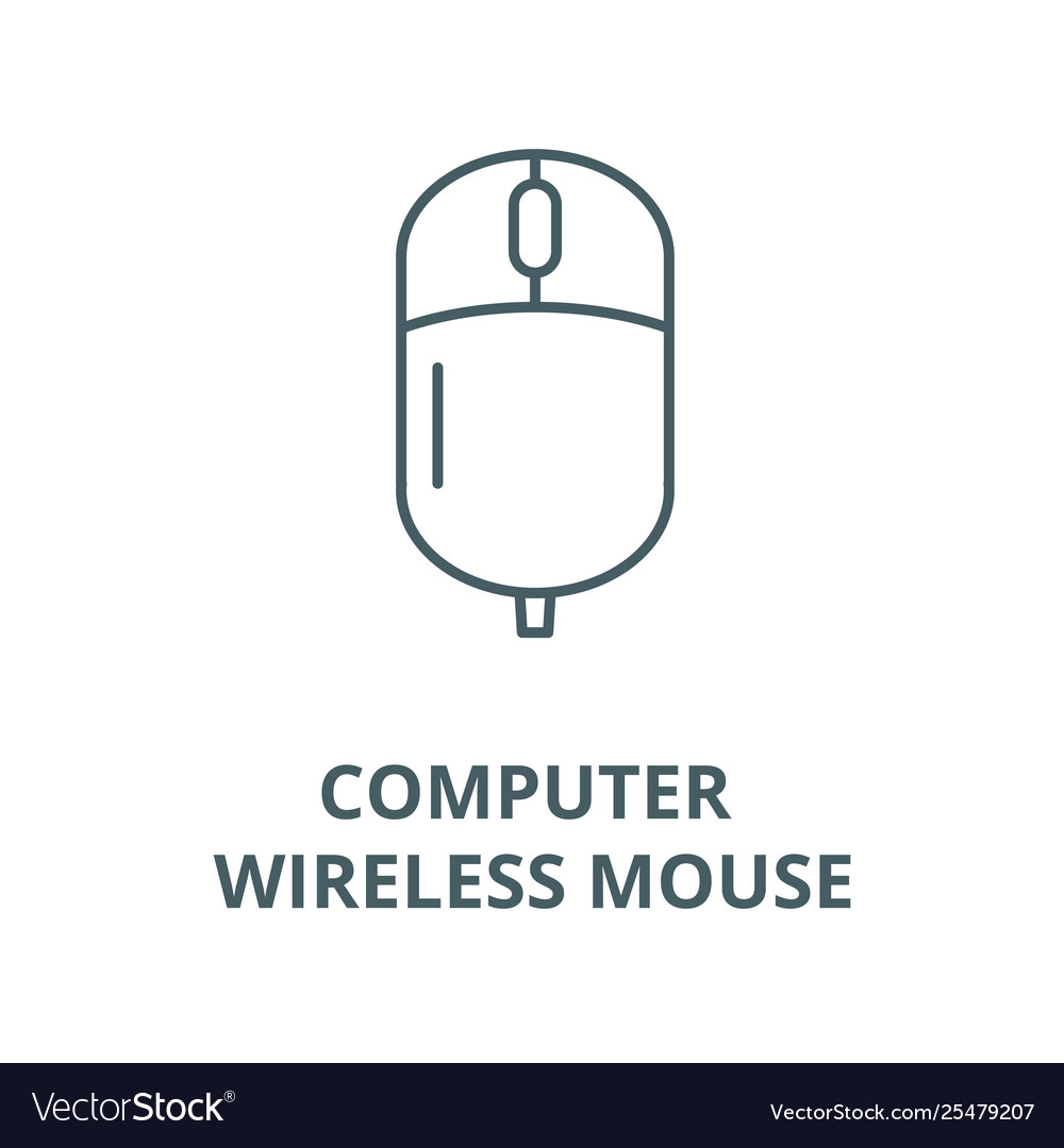 Computer wireless mouse line icon linear Vector Image Computer wireless mouse line icon linear