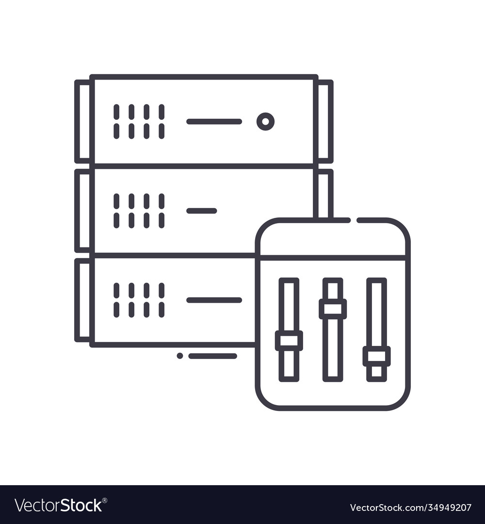 Data control panel symbol icon linear isolated Vector Image