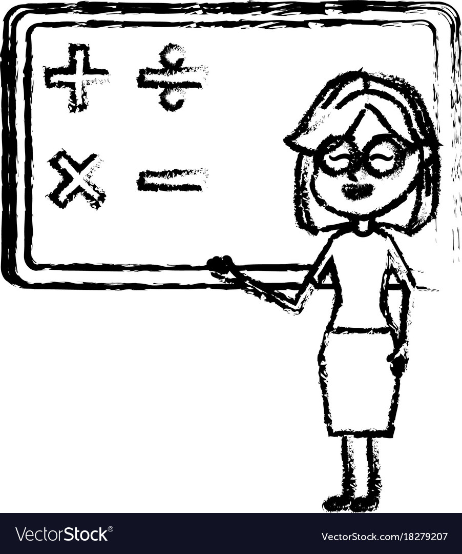 Figure woman teacher teaching to the student Vector Image