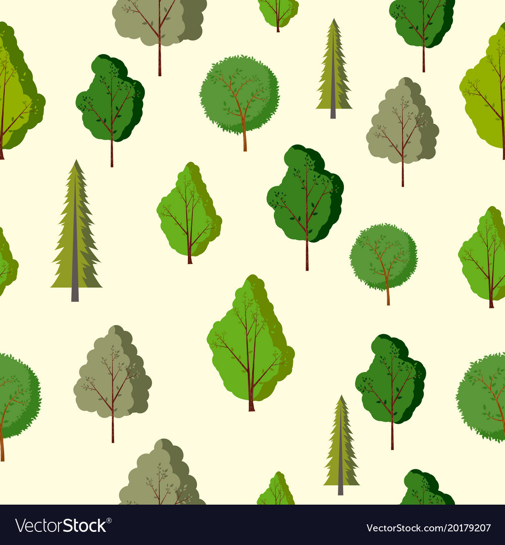 Forest seamless pattern with various type