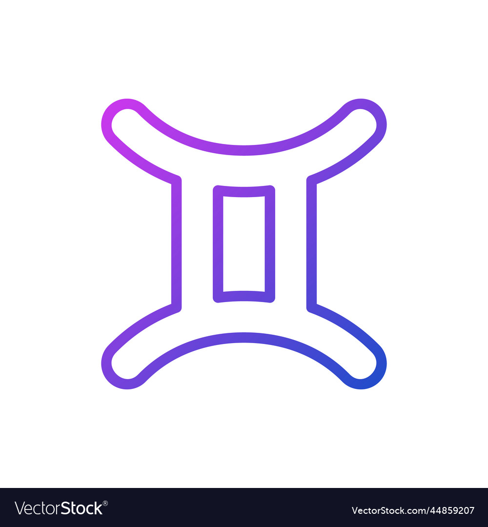 Gemini pixel perfect gradient linear icon vector image Gemini pixel perfect gradient linear icon
