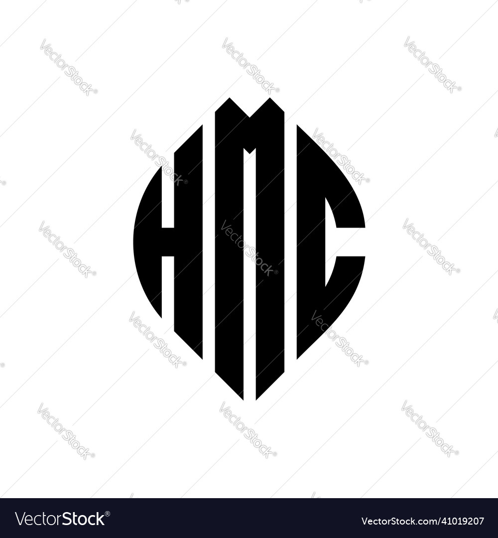 Hmc circle letter logo design Royalty Free Vector Image