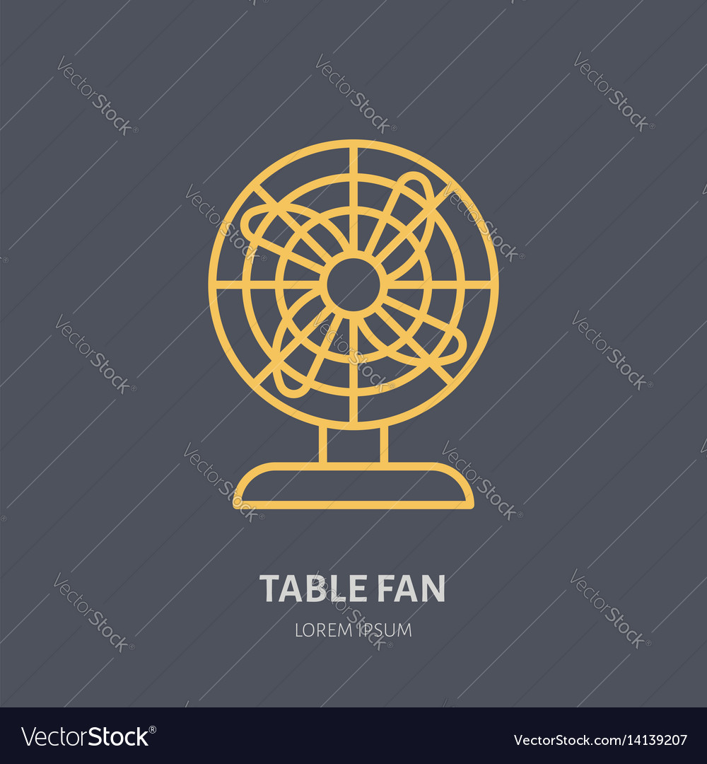 Household supply line logo flat sign of table fan