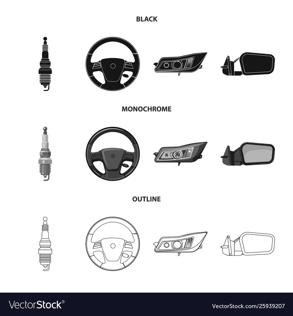 Isolierte Objekt Auto und Teilzeichen Sammlung vector image Isolierte Objekt Auto und Teilzeichen Sammlung