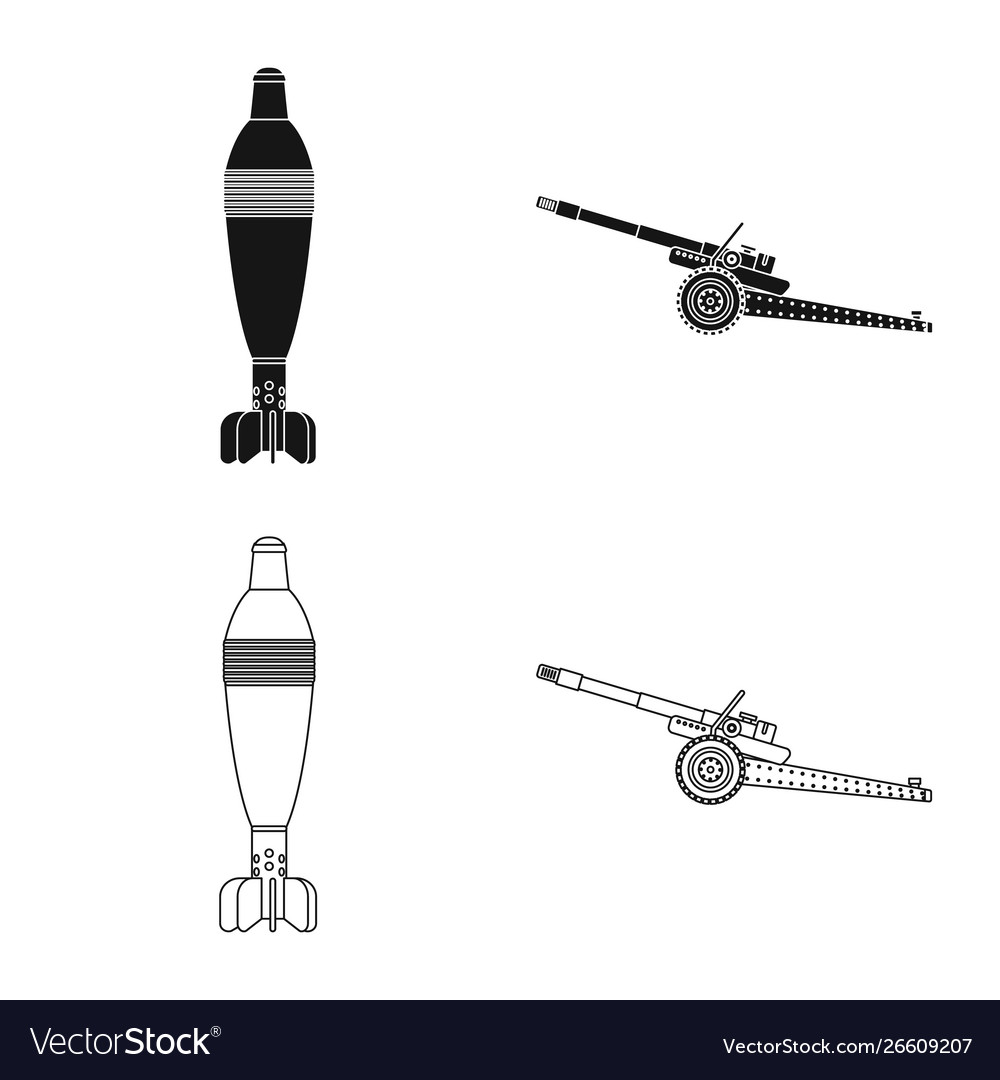 Isolated object weapon and gun logo collection