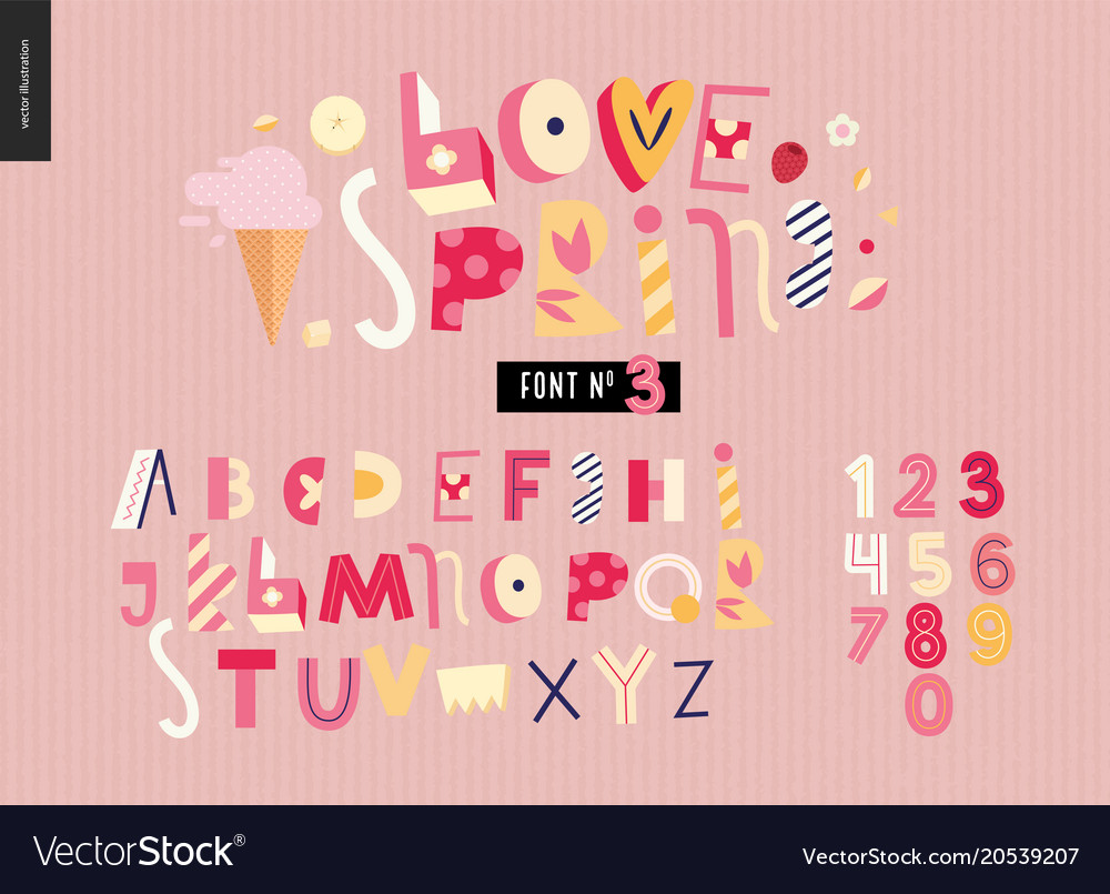 Kids flat alphabet set