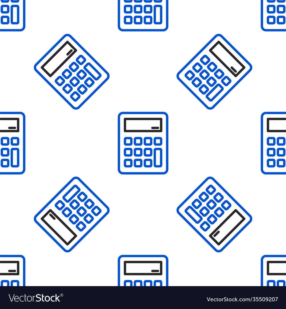 Line calculator icon isolated seamless pattern vector image Line calculator icon isolated seamless pattern