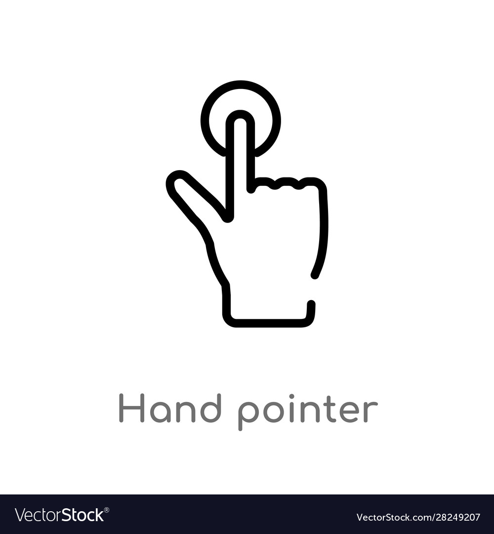 Outline hand pointer icon isolated black simple