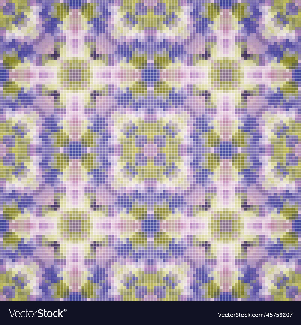 Pixel mosaic seamless pattern design repeat vector image Pixel mosaic seamless pattern design repeat