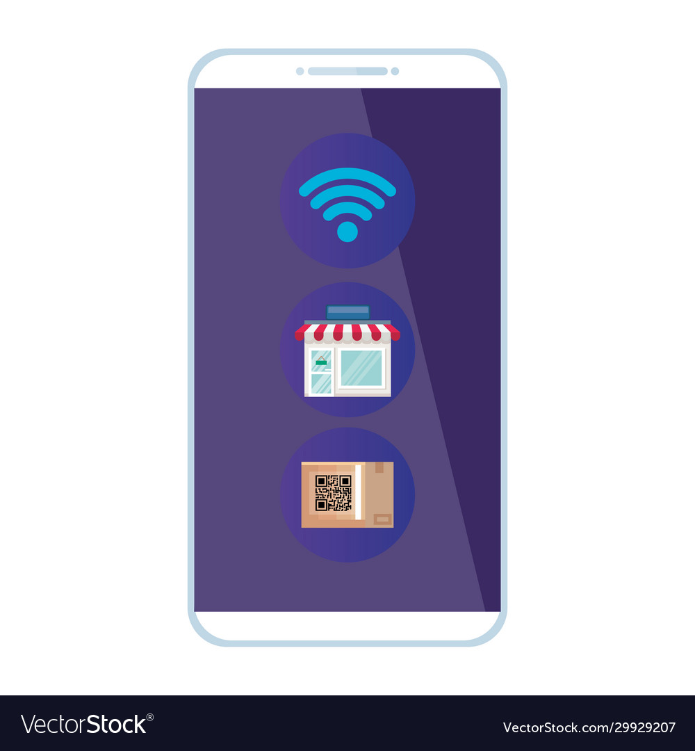Qr code box wifi and smarpthone design