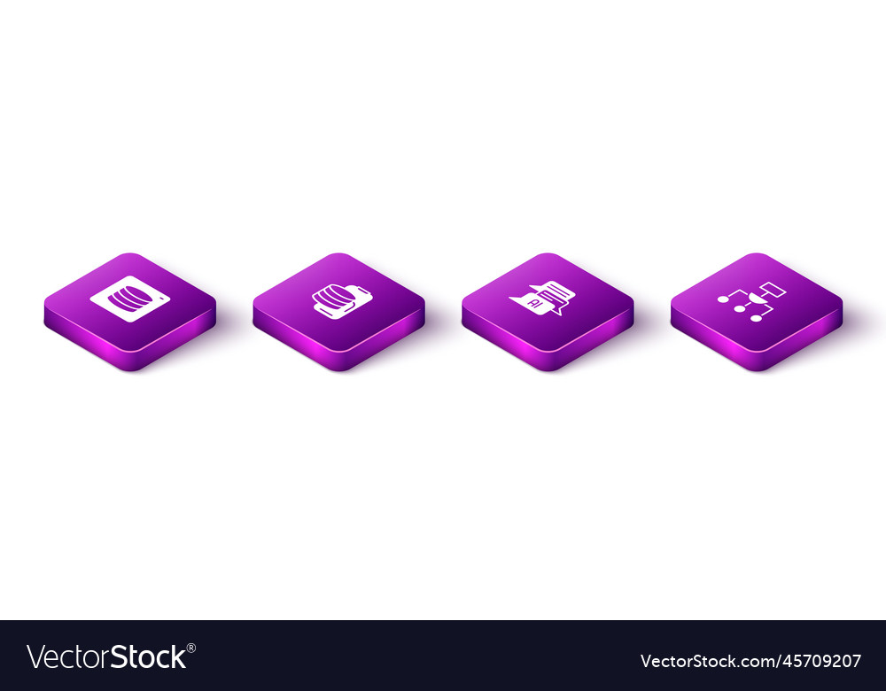 Set isometric server data cloud technology