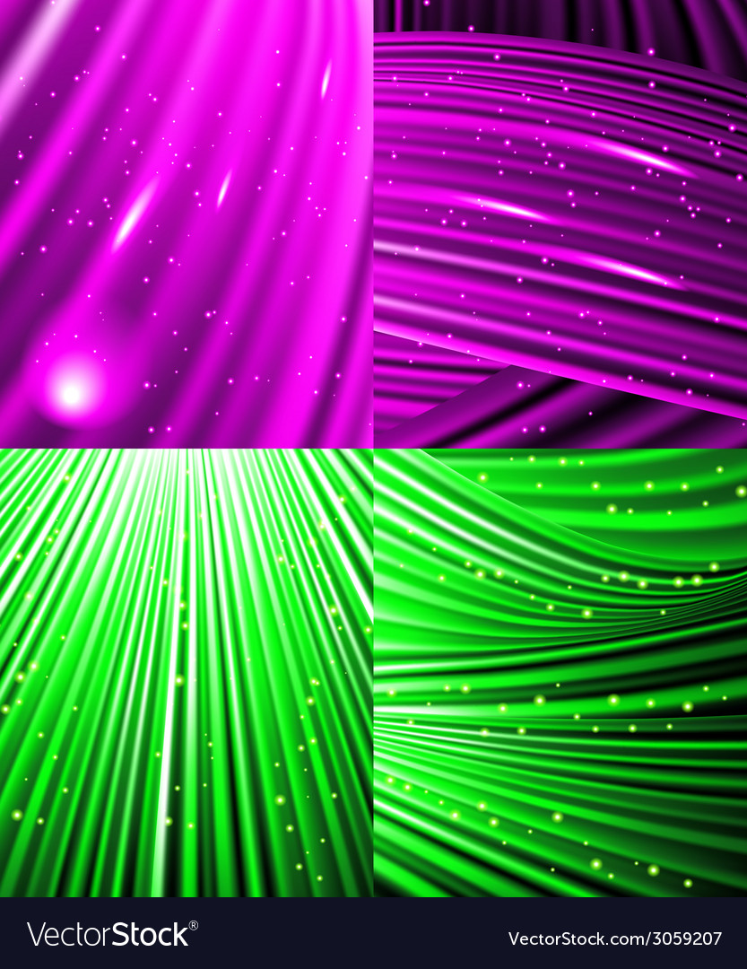 Set of abstract luminous rays background