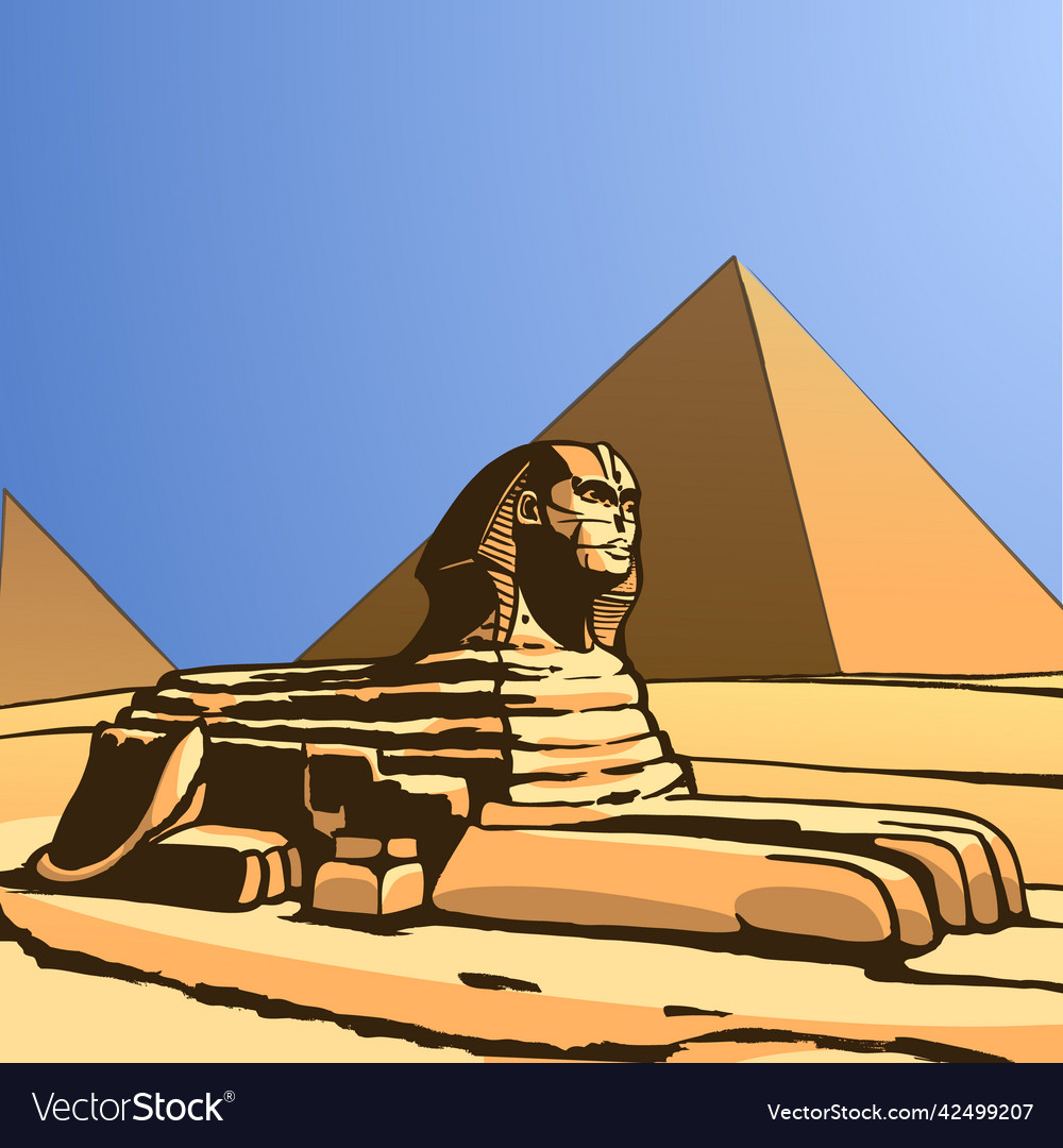 Sphinx ancient statue image Vector Image Sphinx ancient statue image