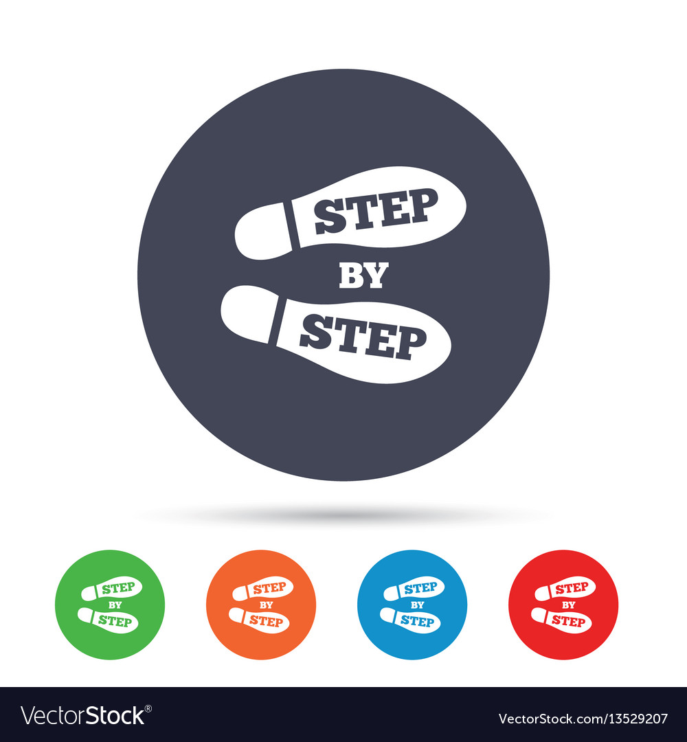 Step by sign icon footprint shoes symbol